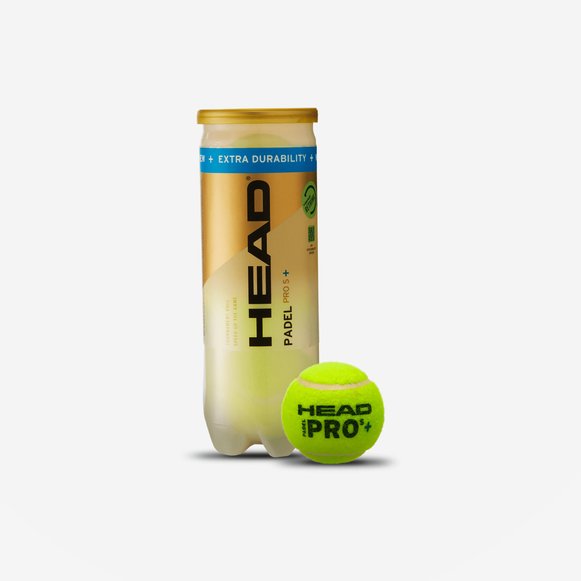 HEAD Pro S + (3 Padel Balls 1 x 3) - Playing Padel